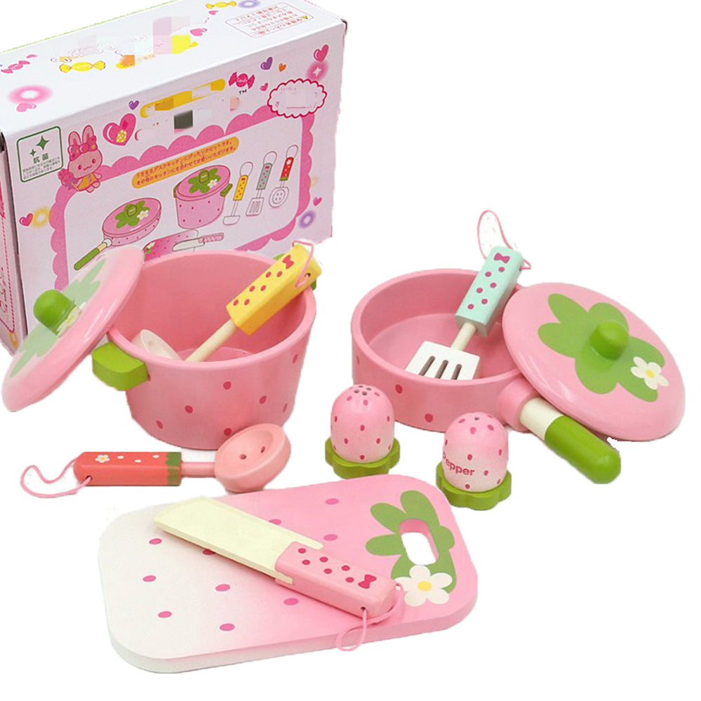 11 Pieces Kids WOODEN Kitchen Play Set