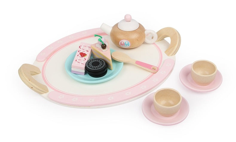 Kids WOODEN Kitchen Tea Set Pretend Play