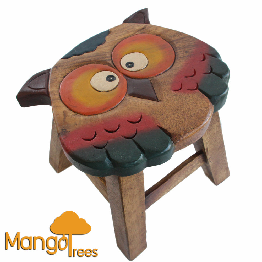 Kids Wooden Stool Owl