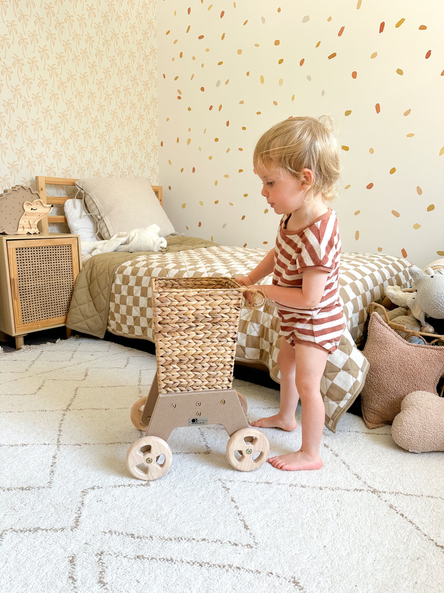 Wicker Shopper Trolley