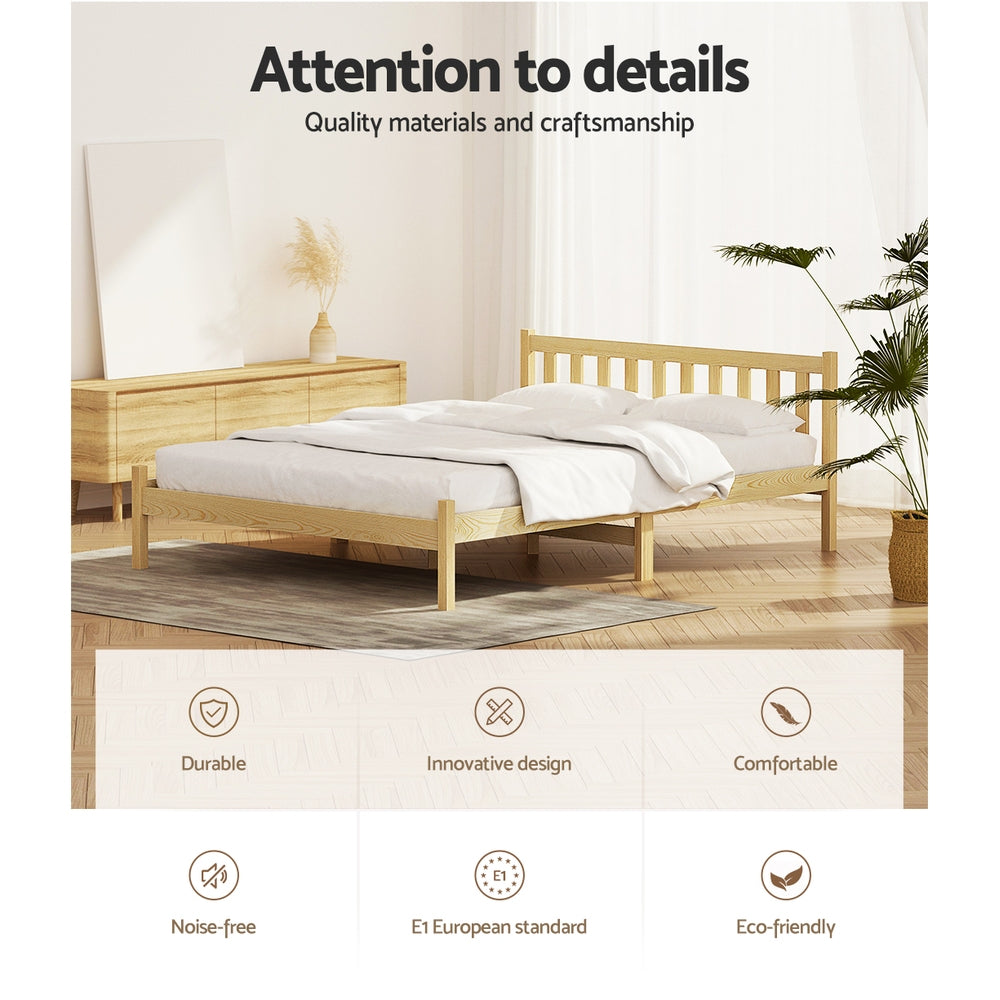 Wooden Oak Double Size Bed Frame