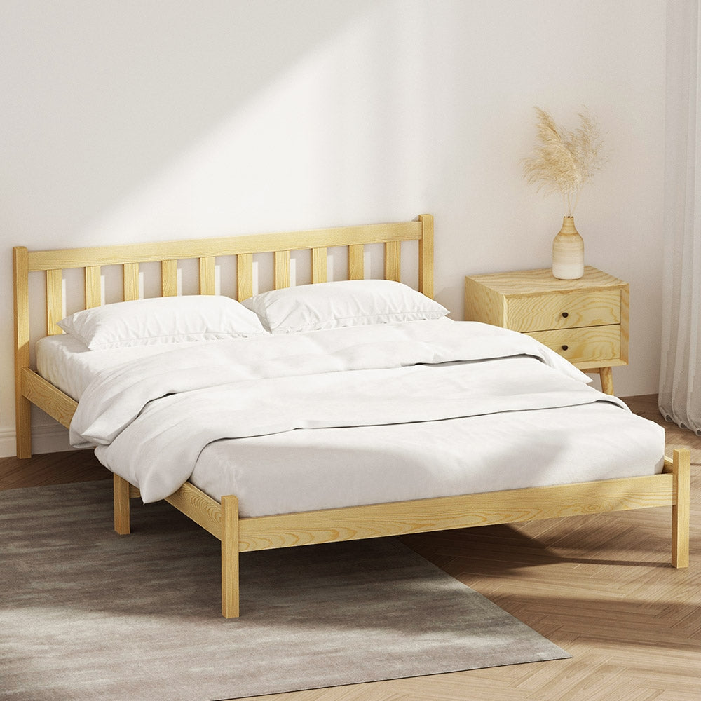 Wooden Oak Double Size Bed Frame