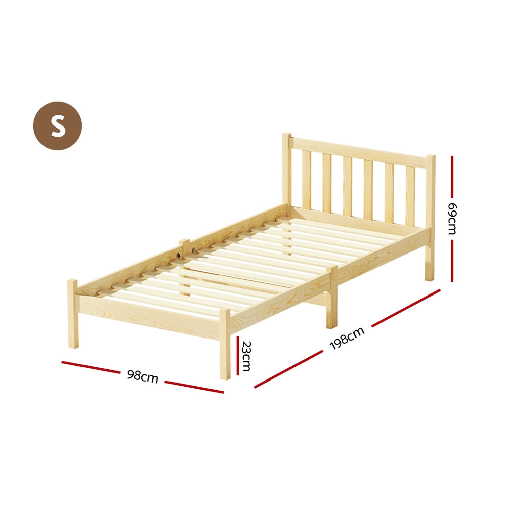 Single Size Wooden Oak Bed Frame