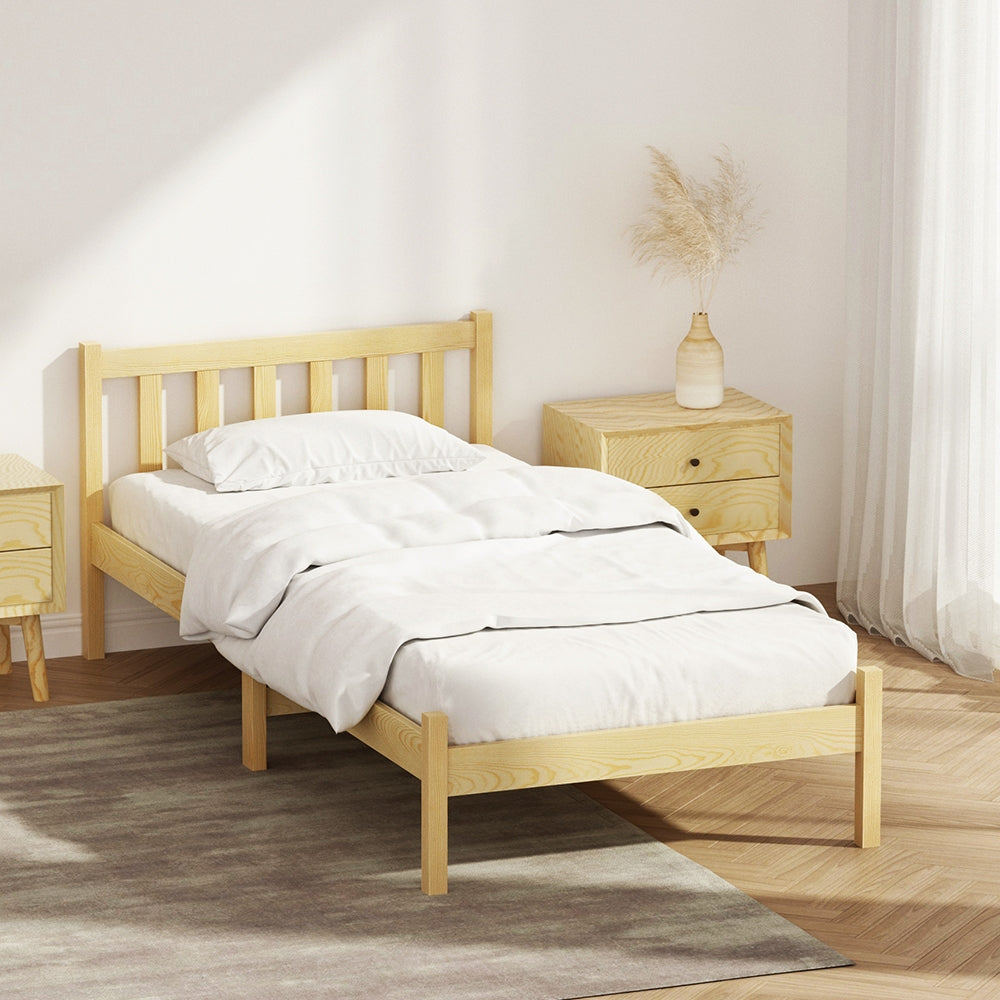 Single Size Wooden Oak Bed Frame