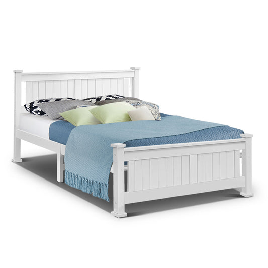 Wooden White Queen Size Bed Frame