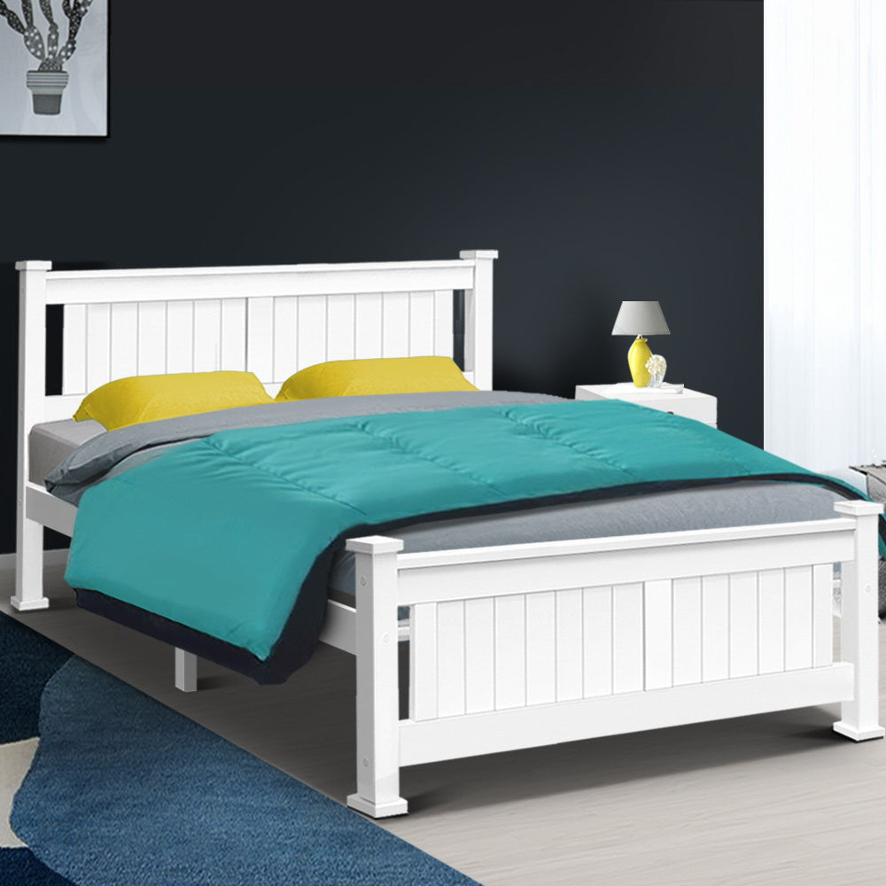 Wooden White Queen Size Bed Frame