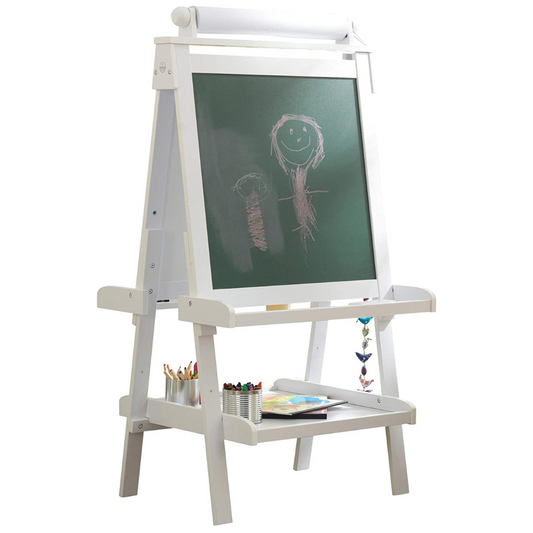 White Deluxe Wood Easel Set for Kids